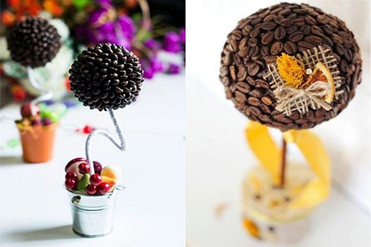 Topiaire de grains de café bricolage - photos et idées