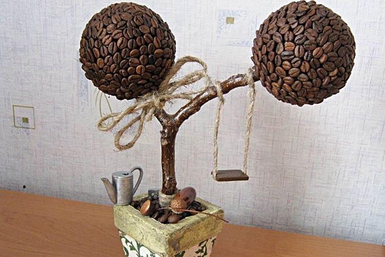 Topiaire de grains de café bricolage - photos et idées