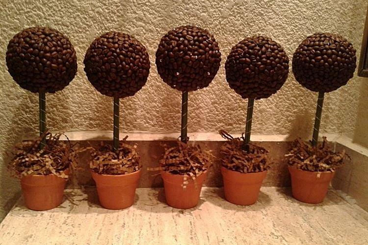 Topiaire de grains de café bricolage - photos et idées