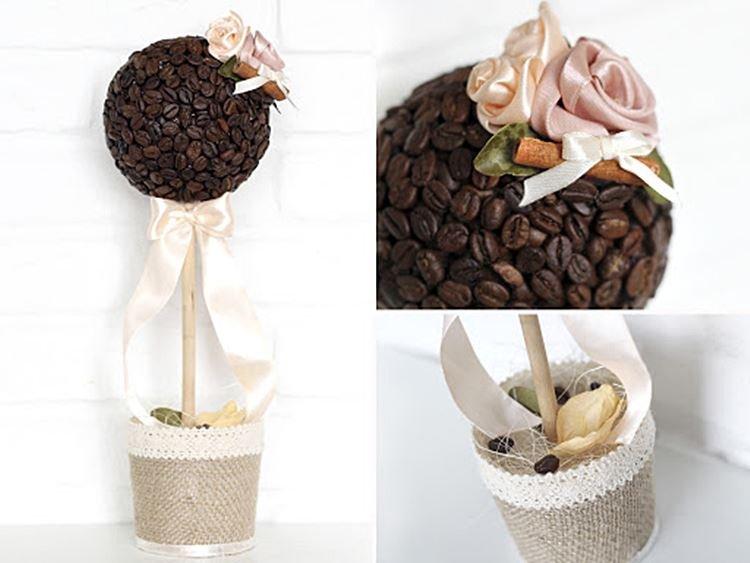 Topiaire de grains de café bricolage - photos et idées
