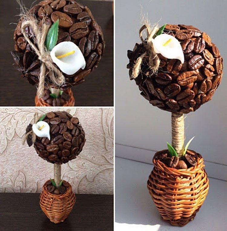 Topiaire de grains de café bricolage - photos et idées