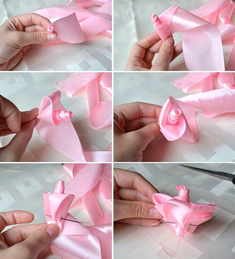 Topiaire de ruban de satin bricolage