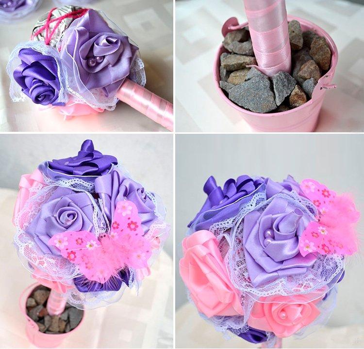 Topiaire de ruban de satin bricolage