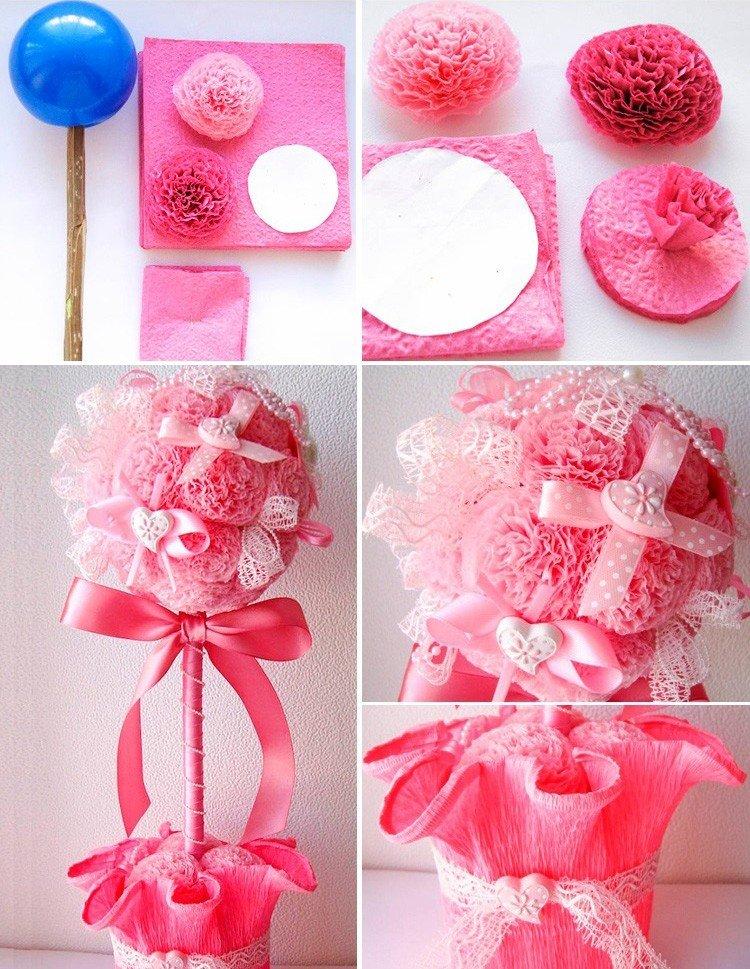 Topiaire de serviette de bricolage