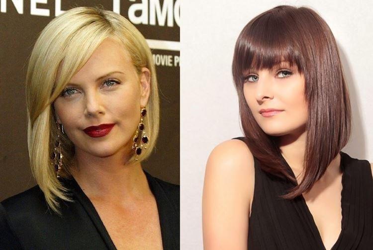 Bob long asymétrique avec frange