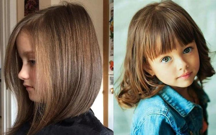 Bob long avec une frange pour les filles