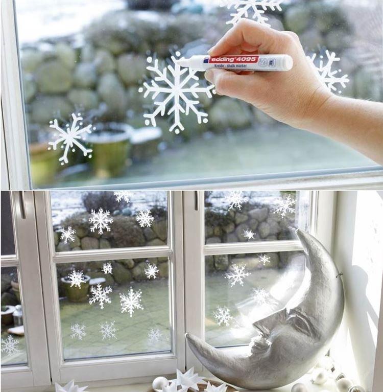 Crayons et marqueurs de fenêtre - Décorations de fenêtre pour le nouvel an