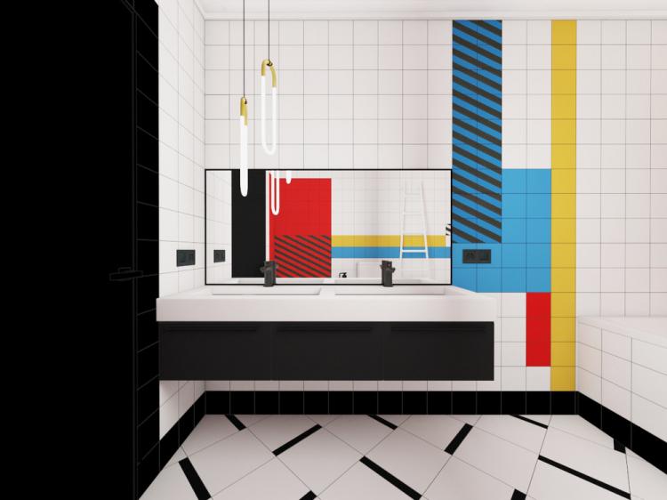Suprématisme de la salle de bain - design d'intérieur