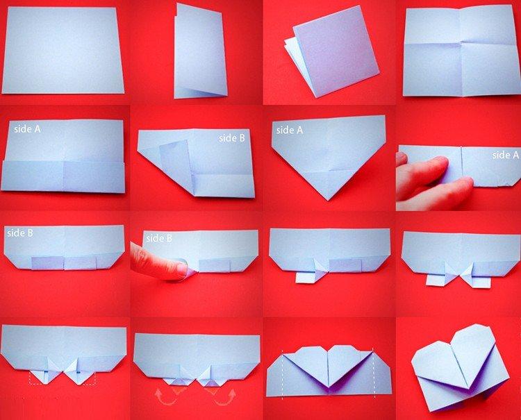Marque-page en origami Coeur - Marque-pages en papier DIY pour livres