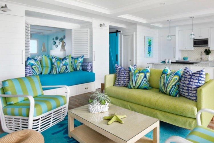 Couleur verte à l'intérieur du salon - conception de photo