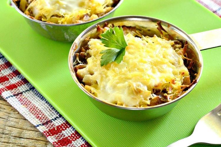 Julienne aux champignons de poulet et crème sure - recettes