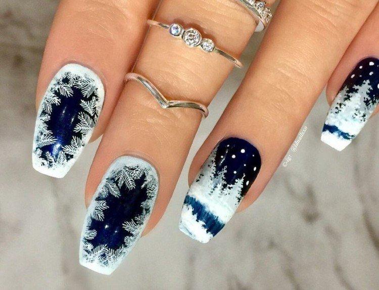 Manucure hiver contrastée 2020-2021