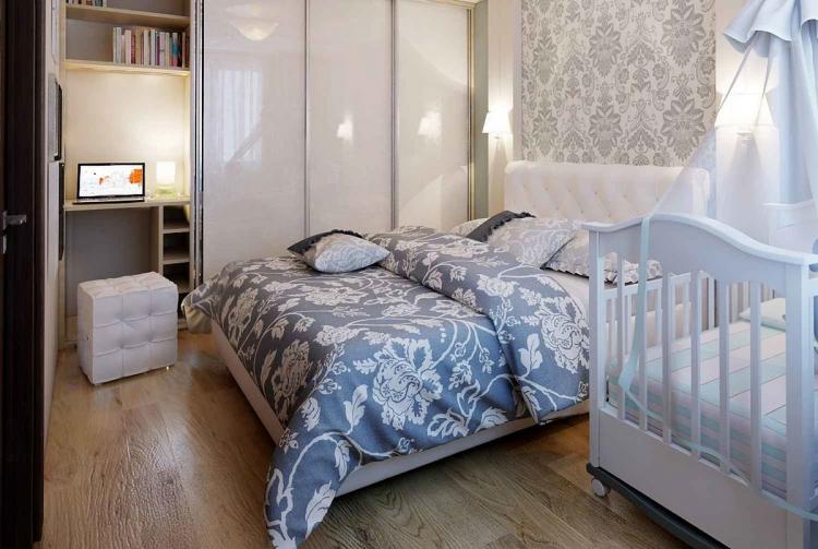 Zonage d'une chambre pour les parents et un enfant - photo