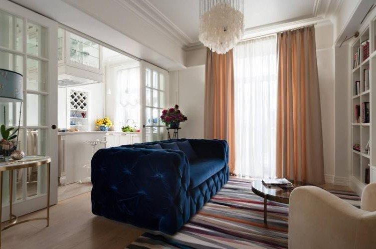 Zonage de la cuisine et du salon - photo de design d'intérieur