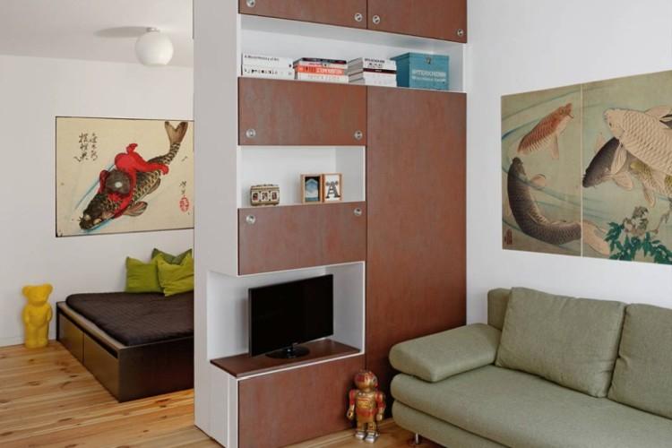 Zonage d'un appartement d'une pièce - photos, idées et méthodes