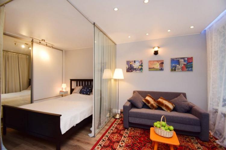 Zonage d'un appartement d'une pièce - photos, idées et méthodes