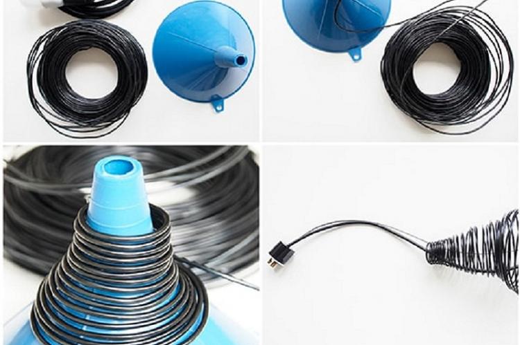 Abat-jour de lustre en fil de bricolage